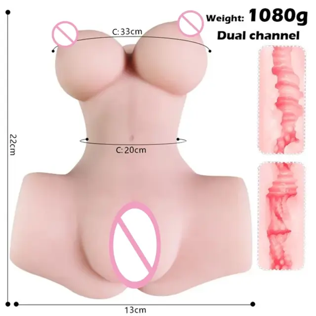 Mini Boneca Sexual Realista para Homens - Buceta de Bolso 3D - L-22cm ou S-17cm