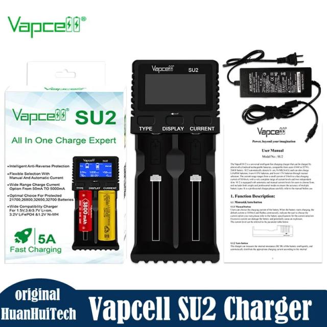 Vapcell Carregador Inteligente SU2 Rápido para Baterias de Lítio