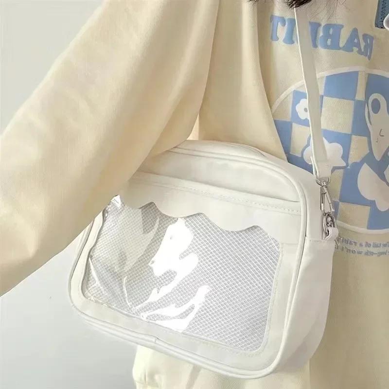 Japonês harajuku ita saco para mulheres pu bolso transparente itabag meninas do ensino médio uniforme jk crossbody bolsa de ombro bolsas - Image 1