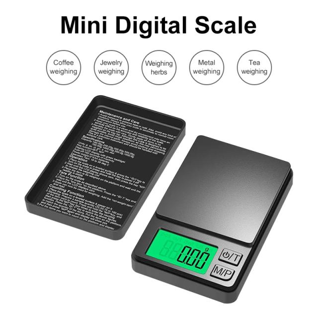 Mini Balança Digital de Bolso 500g 0.01g Precisão para Joias e Comida