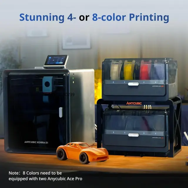Anycubic Kobra S1 Combo Impressora 3D Multicolorida Alta Velocidade 600mm/s