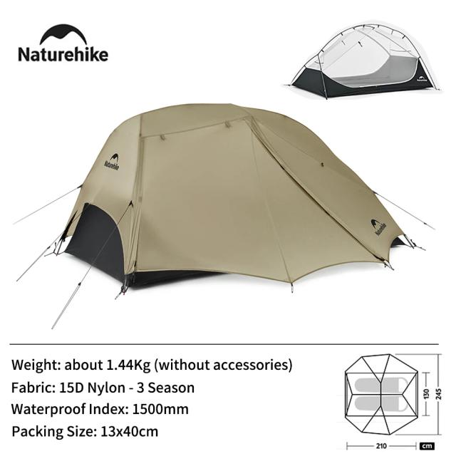 Naturehike Barraca de Acampamento Ultraleve 2 Pessoas à Prova d'água Dossel Tenda 4 Estações