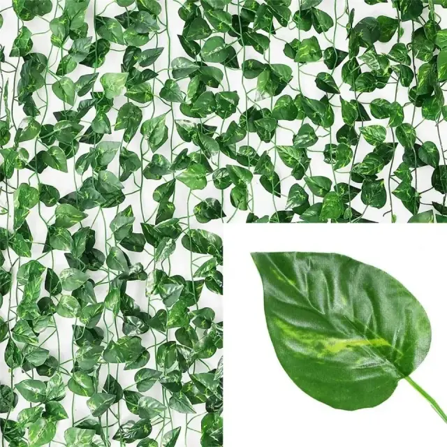 Guirlanda de Hera Artificial Verde 4/10M Planta Falsa Pendente para Decoração