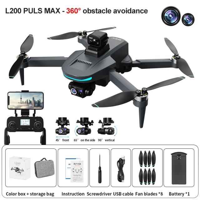 Drone L200 PLUS MAX 4K HD Gimbal 3 Eixos GPS 3000m 5G WIFI