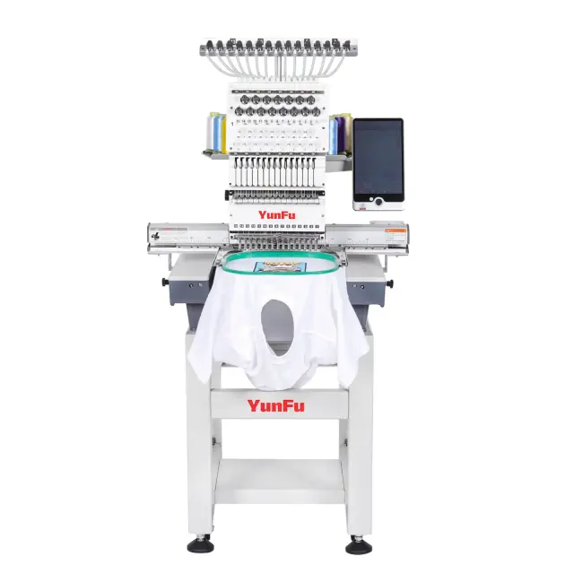 ZGM Máquina de Bordar Computadorizada 12 Agulhas para Bonés e Camisetas