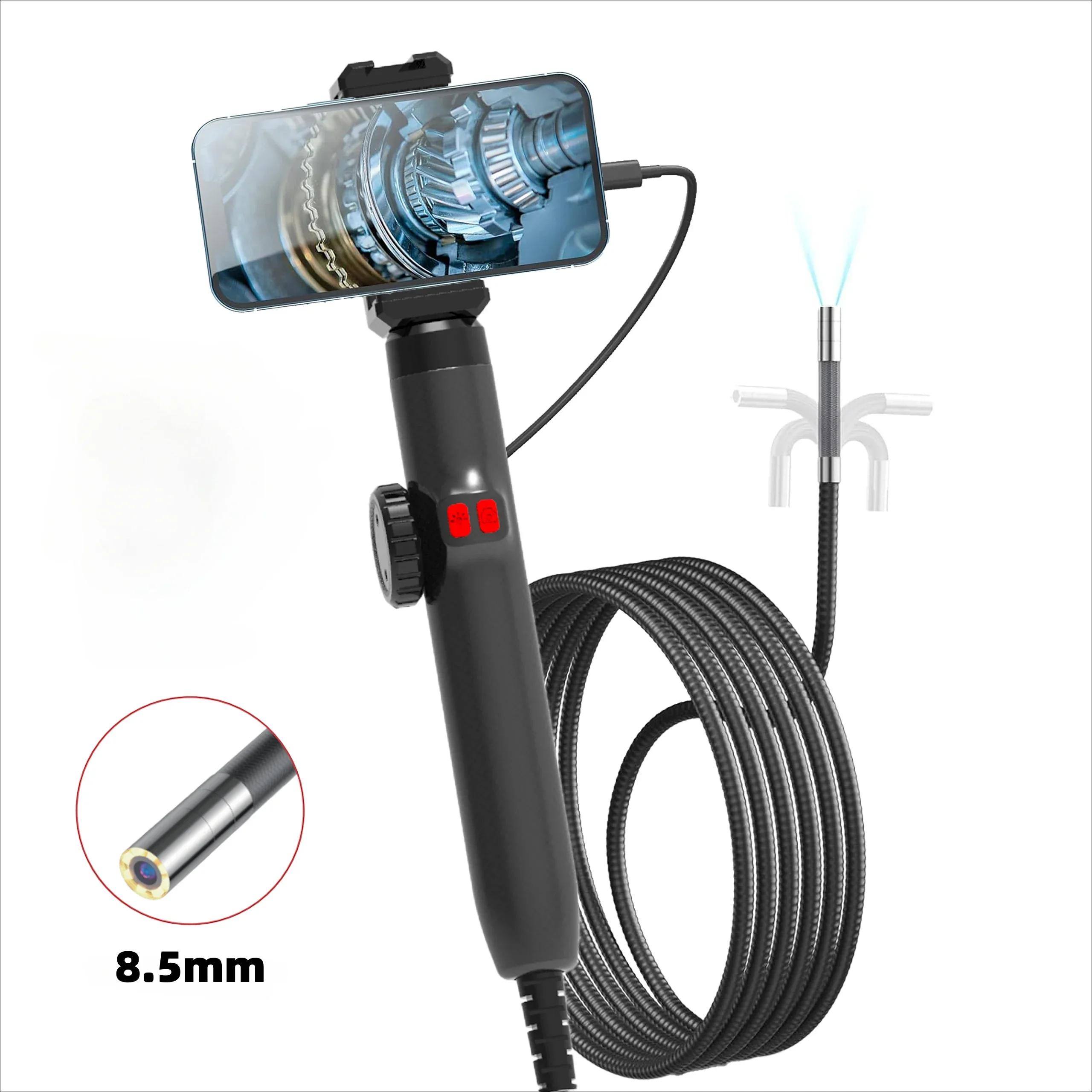 3,9 mm/6,2 mm/8,5 mm 360 ° Câmera articulada do endoscópio do boroscópio com luz, endoscópio com telefone Android/iOS - Image 1