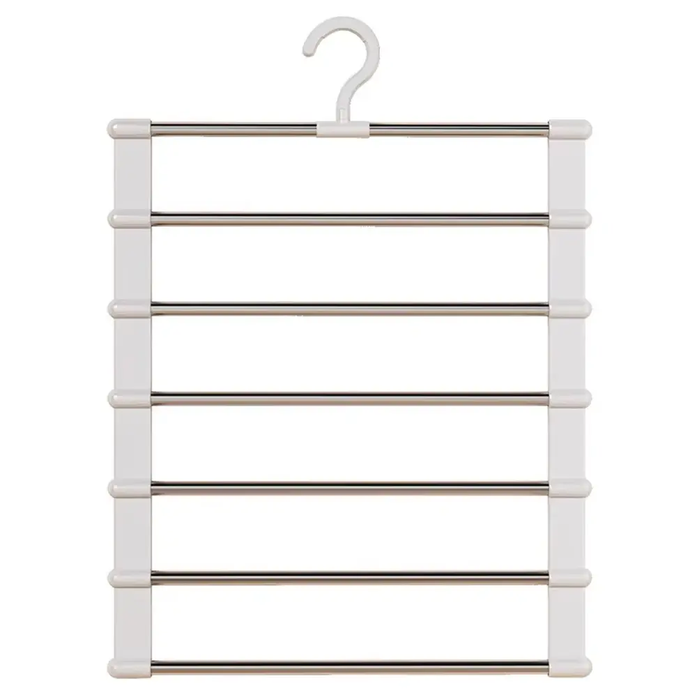Cabideiro de Calças Multicamadas Dobrável para Economia de Espaço, Organizador de Armário e Guarda-Roupa com Clipes Antiderrapantes - Image 1