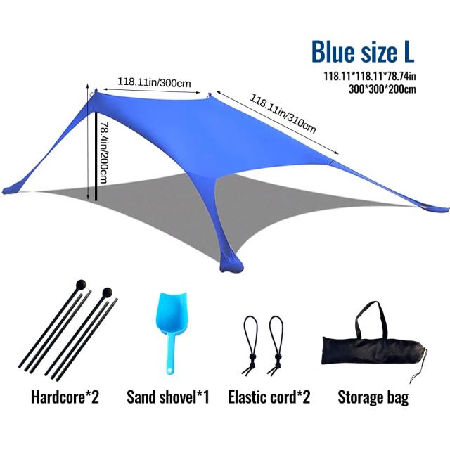 Lybra Tenda de Praia com Proteção UV Guarda-Sol para Acampamento e Pesca