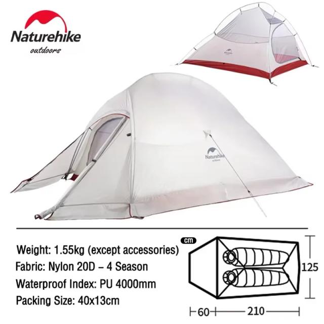 Naturehike Barraca Cloud Up 2 Pro 2 Pessoas Nylon 20D 210T