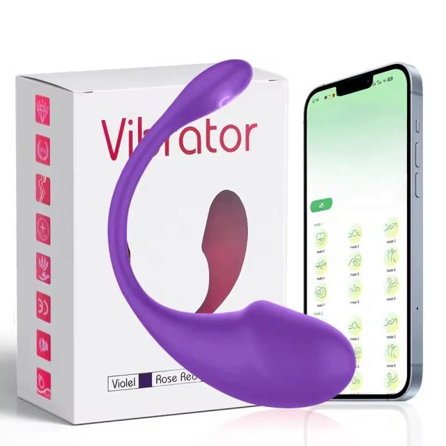 Vibrador Bluetooth para Ponto G Silicone 9 Velocidades Controle App