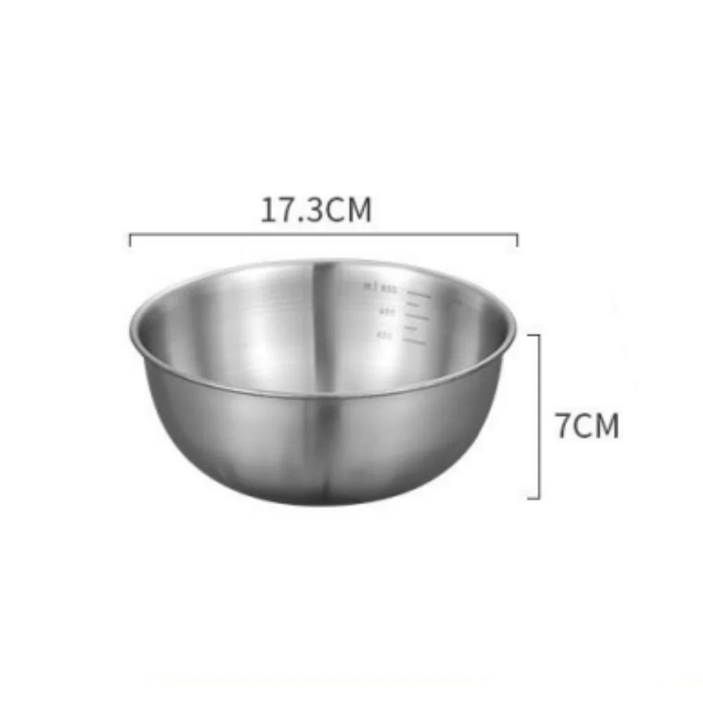 Conjunto de tigela de aço inoxidável 1-3 com escala para cozinhar, assar, armazenamento de alimentos, tigelas de mistura de grande capacidade para itens essenciais de cozinha doméstica - Image 1