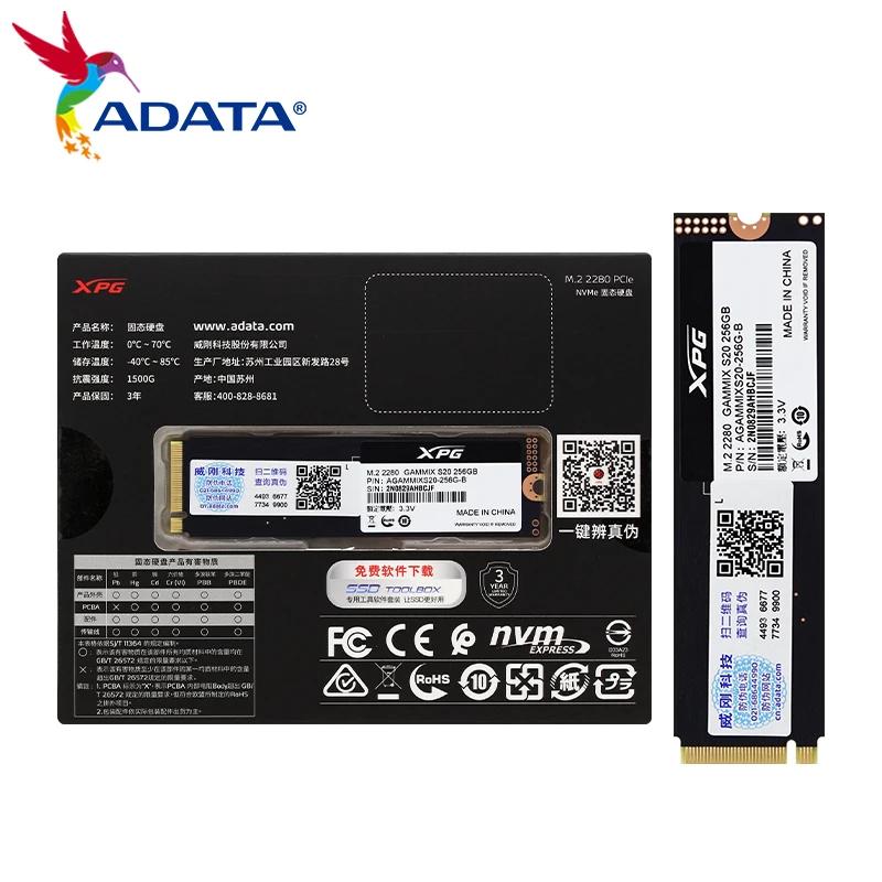 SSD ADATA XPG GAMMIX S20 NVMe PCIe Gen3x4, Disco Rígido Interno de Alta Velocidade M.2 2280, 256GB, 512GB, 1TB para PC - Image 1