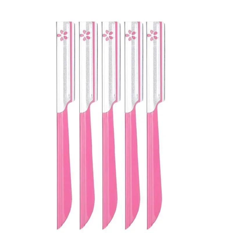 5pc conjuntos de depilador de sobrancelha para mulheres maquiagem beleza sobrancelhas remoção do cabelo ferramenta estilo lâmina aço aparador de barbear facial - Image 1