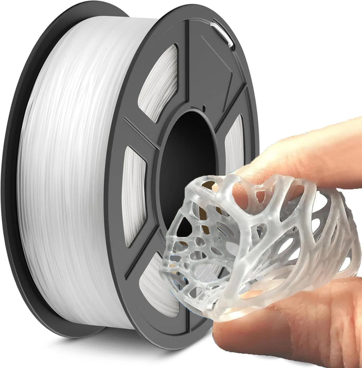 Filamento TPU 1.75mm vermelho 250G, Filamento Flexível para Impressora 3D com Dureza Shore 95A, Alta Elasticidade, Resistência à Abrasão - Image 1