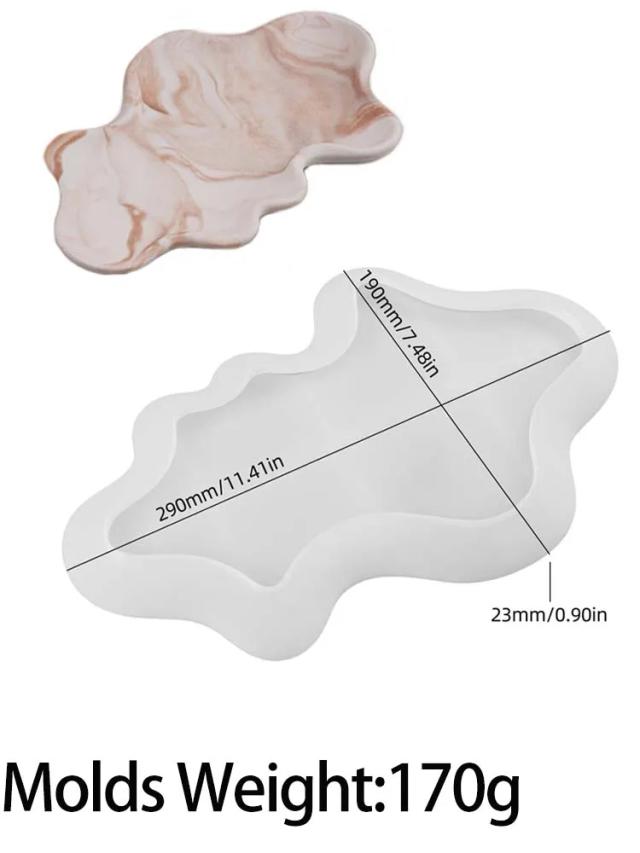 Molde de Silicone Concreto Forma Nuvem Artesanal Placa de Exibição Jóias Gesso Resina