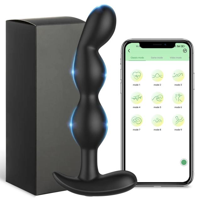 Anal Plug Vibratório Rosa Bluetooth App Remoto Silicone Médico 10 Modos