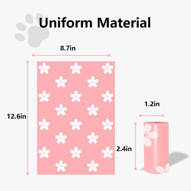 Saco de Lixo para Cães Fotodegradável Floral com Dispensador