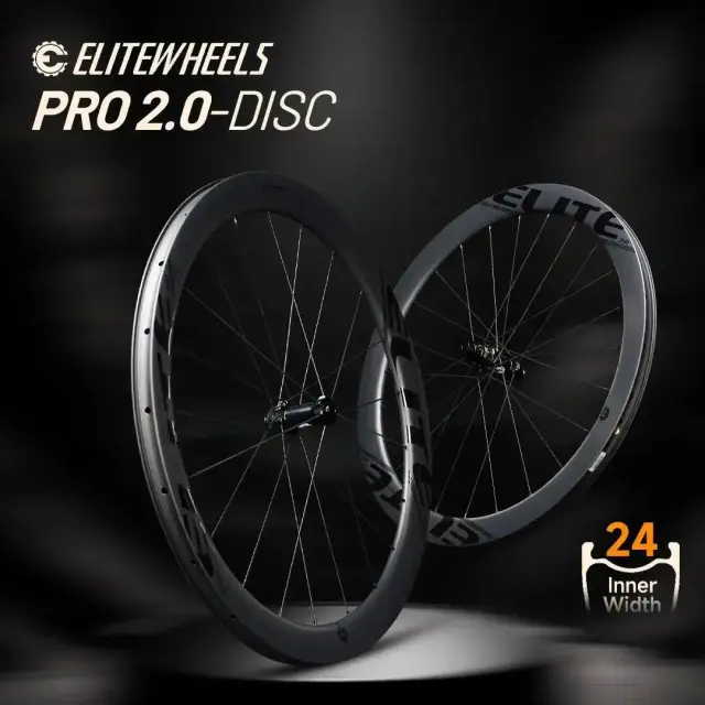 ELITEWHEELS PRO 2.0 Rodas de Carbono Freio a Disco Center Lock 700C 40/50/65mm