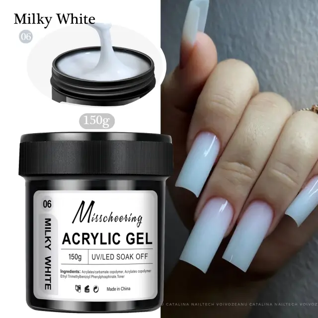 Extensão de Unha Gel Geléia Transparente Branca Rosa Acrílico UV LED 150g