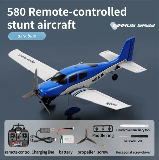 Qidi580 Avião Planador RC Dublê 4CH 2.4G Brushless EPP 52CM