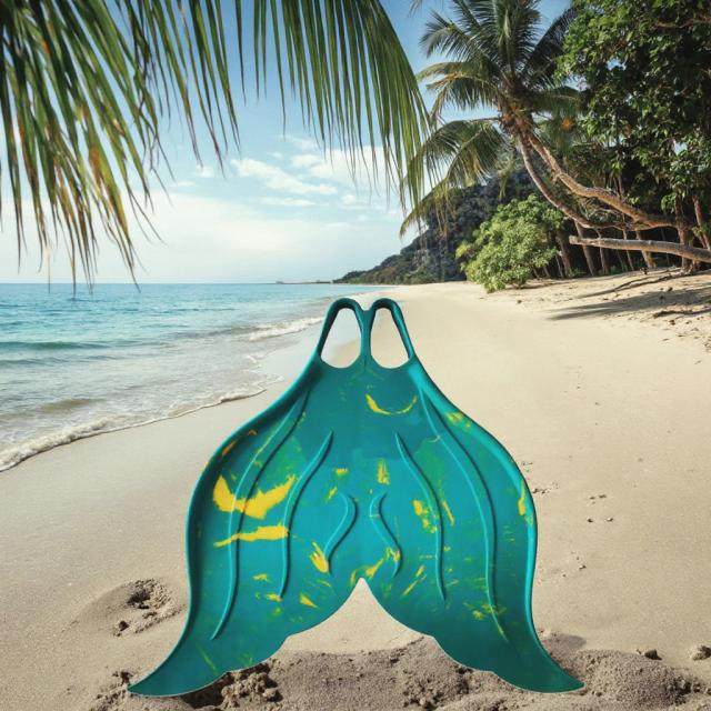 Nadadeiras de Sereia Monofin para Crianças e Meninas, Barbatanas de Cauda para Natação em Borracha, 1 Peça