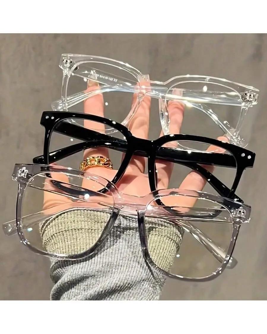 Óculos Unissex com Armação Quadrada e Bloqueio de Luz Azul - Estilo Universitário Elegante, Óculos Ópticos que Valorizam o Rosto - Image 1