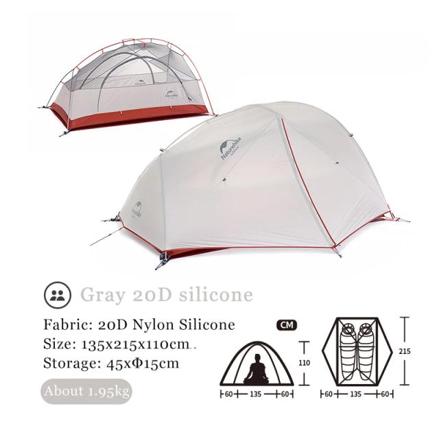 Naturehike Barraca Star River Ultraleve 2 Pessoas Tenda Dupla Camada 20D Náilon Silicone