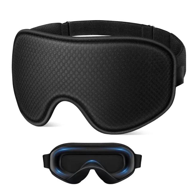 Máscara de Olhos Blackout 3D Respirável Macia e Confortável para Viagem