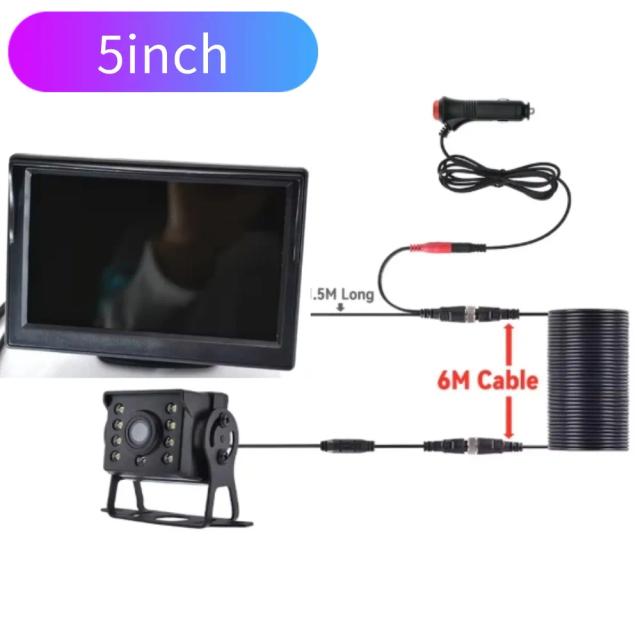 BYNCG Monitor LCD TFT 4.3 Polegadas com Câmera de Visão Traseira e Visão Noturna
