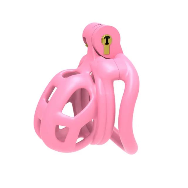Gaiola de castidade masculina com trava e 4 anéis de resina virgem para homens anel peniano respirável pênis fetiche contenção brinquedos sexy