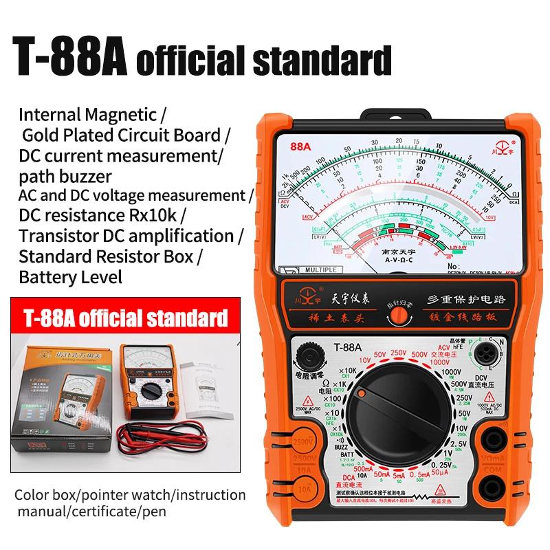 2025new ponteiro multímetro t88a t88b t88c ac/dc 2500v volt-amperímetro analógico multimetro resistor tester com casaco ferramentas eletricista - Image 1
