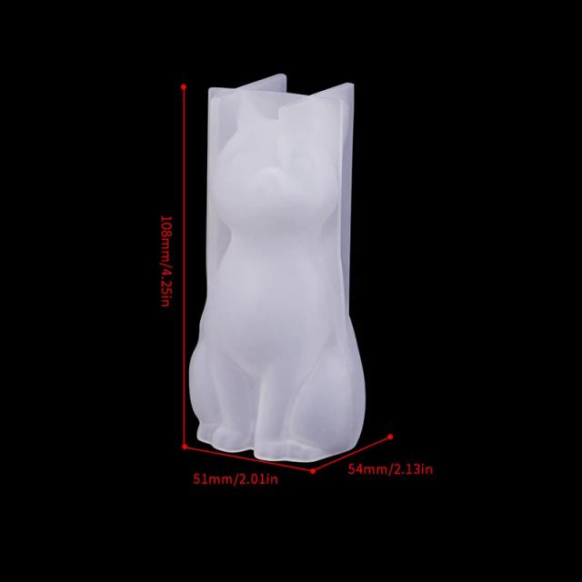 Molde Silicone Animal 3D Coelho Gato Cão Decoração Mesa Artesanato