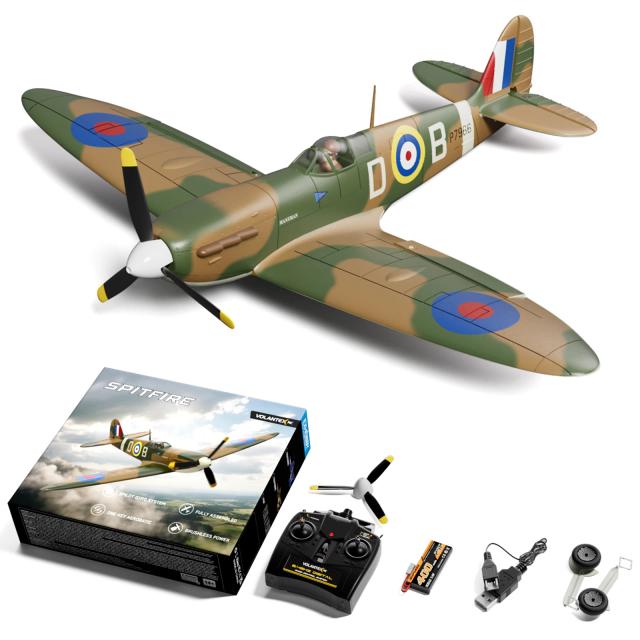 VOLANTEXRC Spitfire Avião RC 4CH 500MM Envergadura Acrobático RTF Xpilot