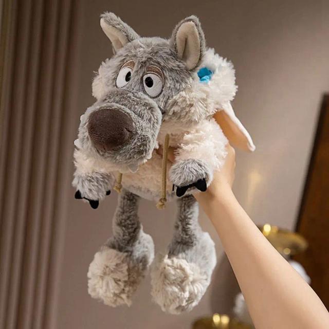 50cm bonito grande lobo mau brinquedo de pelúcia vestido em pele de carneiro pequeno lobo boneca para dar uma criança aniversário presente de natal