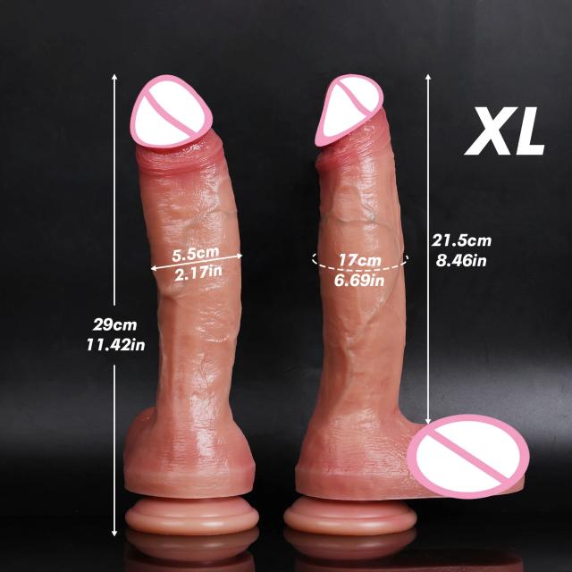 Dildo Realista Longo Preto com Ventosa - Prazer Intenso para Ela e Ele