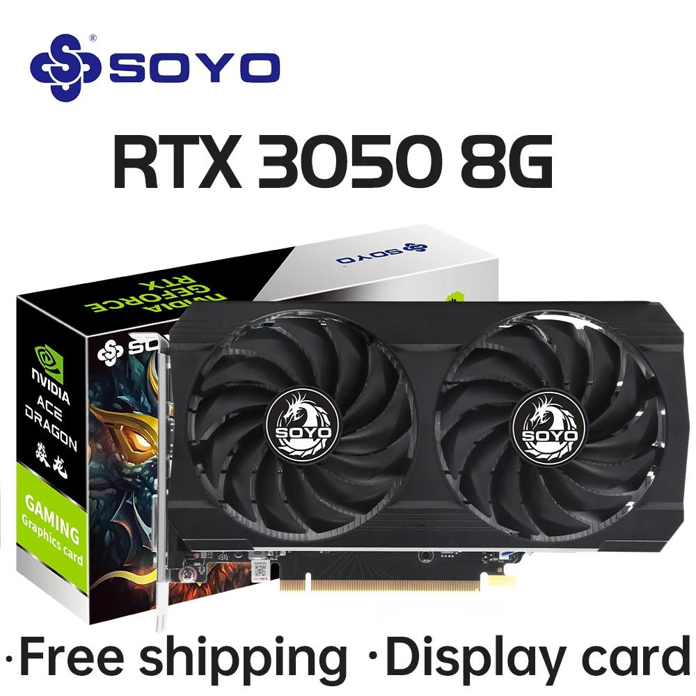 Placas Gráficas para Jogos SOYO NVIDIA GeForce RTX 3070 8GB/12G RTX3060Ti RTX3060 RTX3050 GPU de Desktop Componentes de Computador - Image 1