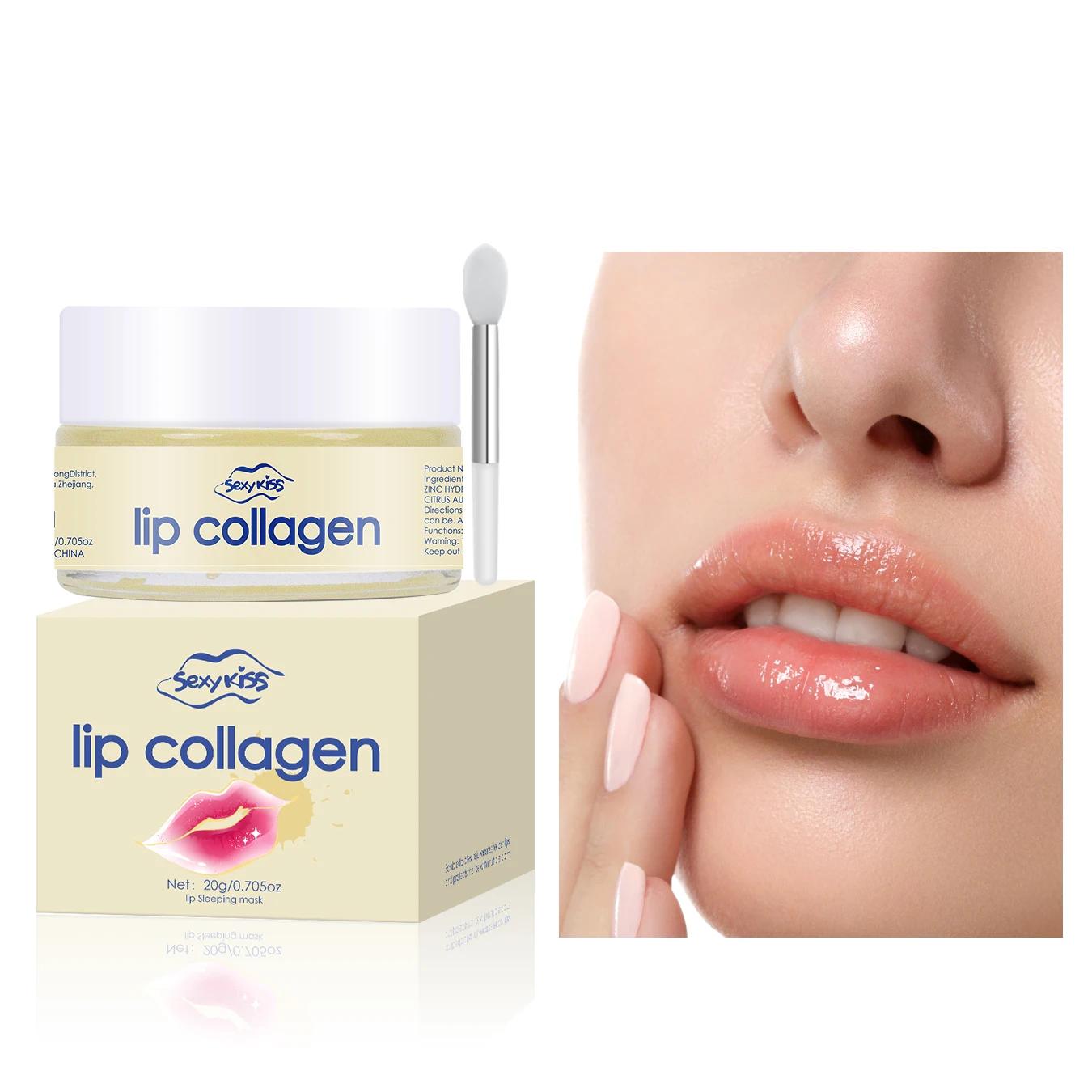 Máscara Labial Noturna de Colágeno com Ácido Hialurônico 20g Hidratação Profunda Hidratante Duradouro Esfoliação Dia e Noite - Image 1