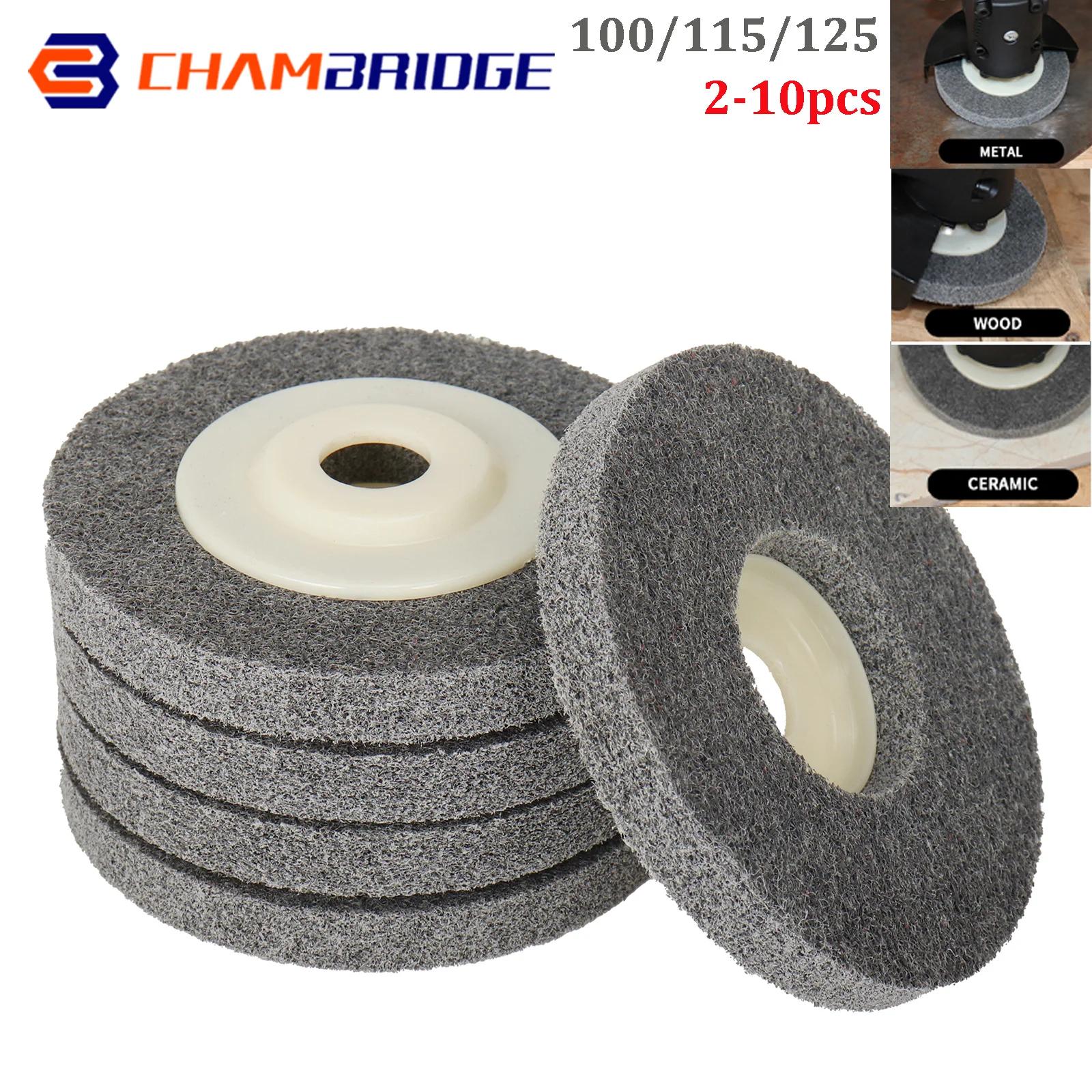 4 "-5" roda de polimento de fibra de náilon roda abrasiva não tecida roda de polimento de fibra de náilon disco abrasivo para metal aço inoxidável - Image 1