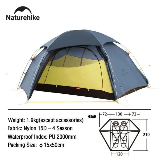 Naturehike Cloud Peak Barraca de Acampamento 2 Pessoas Nylon 20D