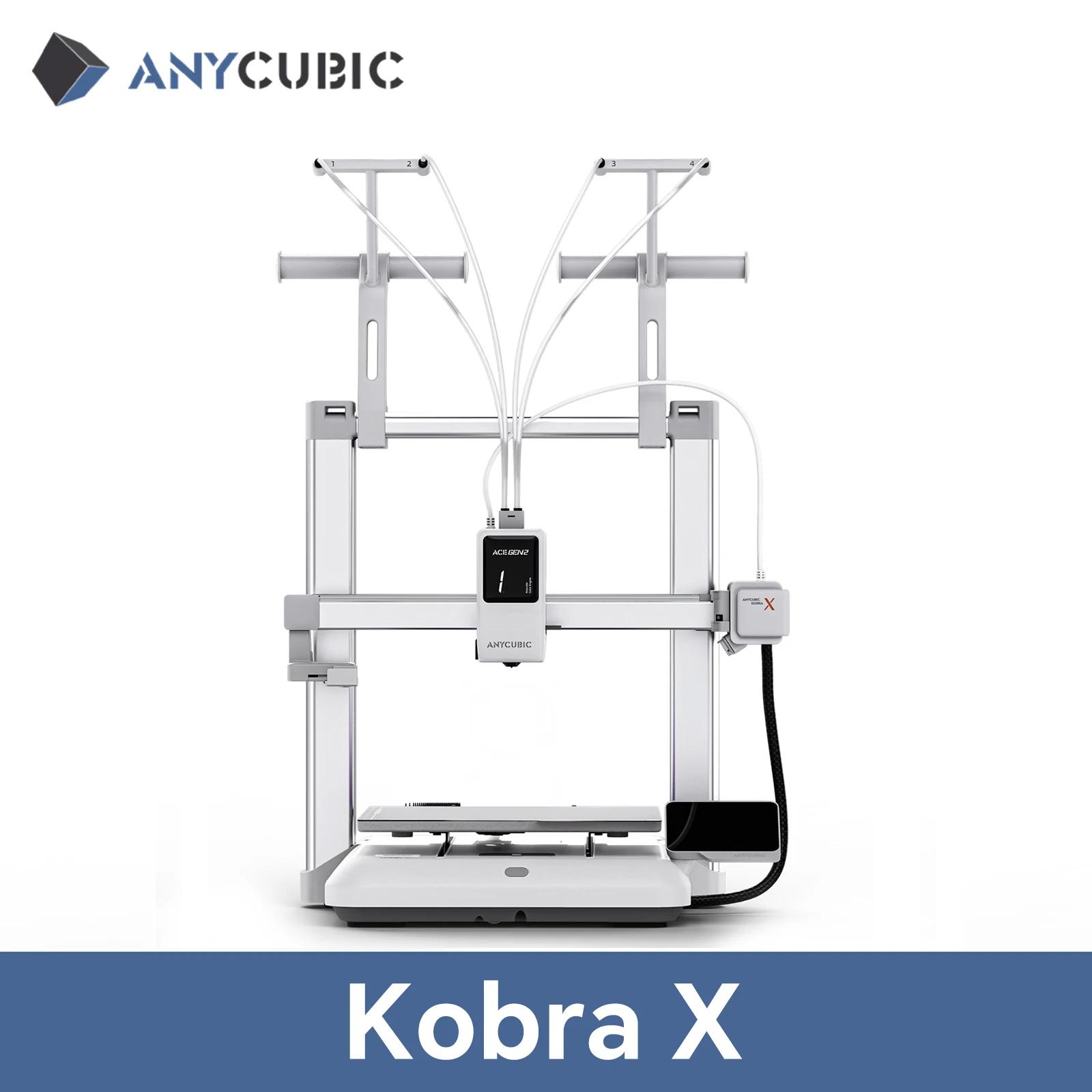 Impressora 3D ANYCUBIC Kobra X com 2X Velocidade e Economia de Filamento, Nivelamento Automático, Velocidade Máxima de Impressão de 600mm/s, Impressora 3D Multicolorida para Materiais Macios e Rígidos - Image 1