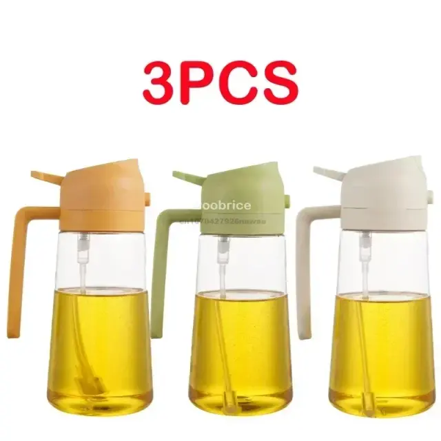 Frasco Pulverizador de Óleo 2 em 1 Plástico 500ml para Cozinha e Churrasco