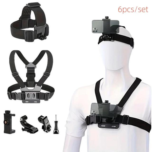 Kit de Acessórios para Câmera de Ação Suporte Ajustável para GoPro SJCAM Akaso Insta360 DJI Osmo