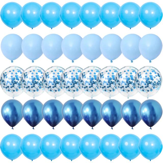 Balões de Metal e Confete Azul 40 Peças para Festas e Casamentos