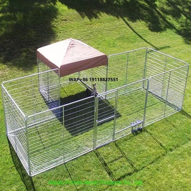 Canil de Luxo para Exterior em Metal Sólido Universal, Gaiola Impermeável para Cães, Vila Extra Grande, Casa para Cães com Cerca
