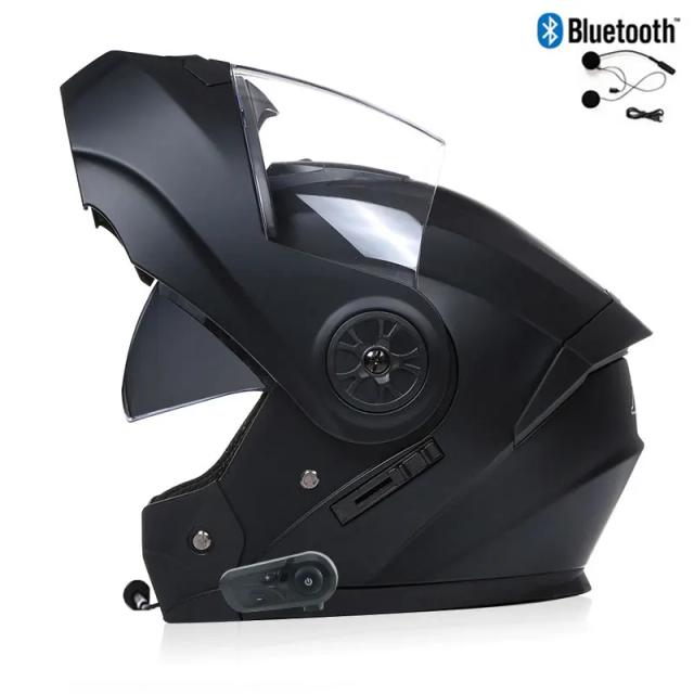 Capacete Moto Masculino Bluetooth Full Face Kask Motocross DOT BLD