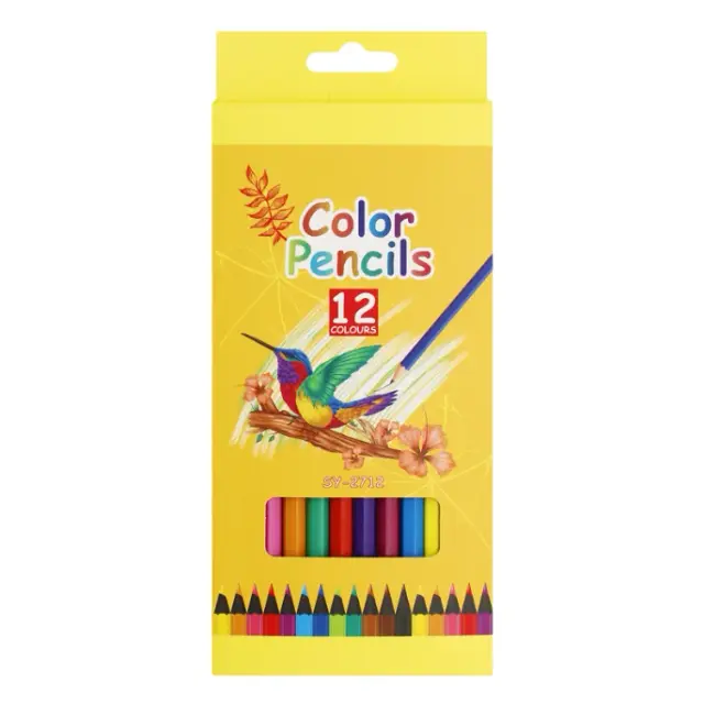 Lápis de Cor com Núcleo Macio 12 Cores Vibrantes para Artistas e Iniciantes