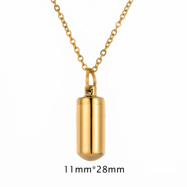 Colar de Urna em Aço Inoxidável Memorial Crematório Cilindro Pingente Joia Charme 3 Cores
