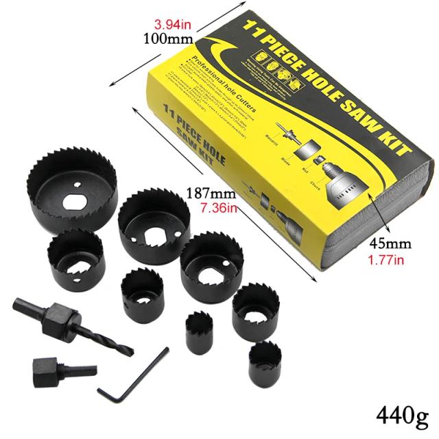 Conjunto Serra Copo 11 Peças 19-64mm para Teto e Drywall
