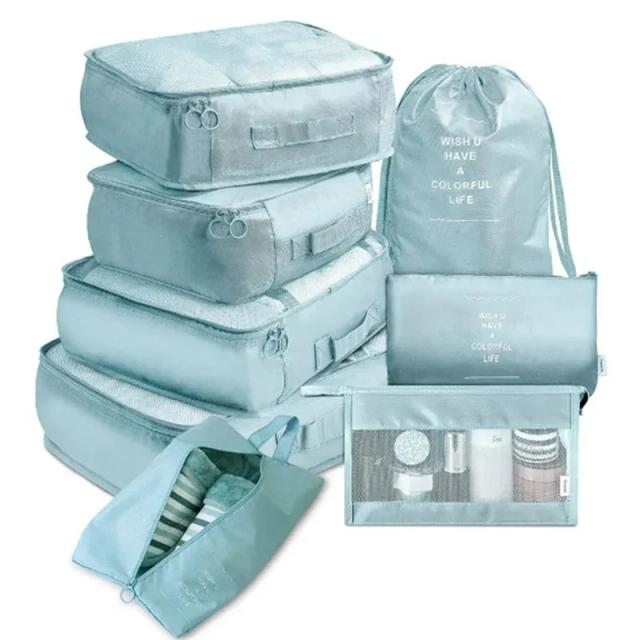 Conjunto Organizador de Viagem 8 Peças para Roupas e Bagagem