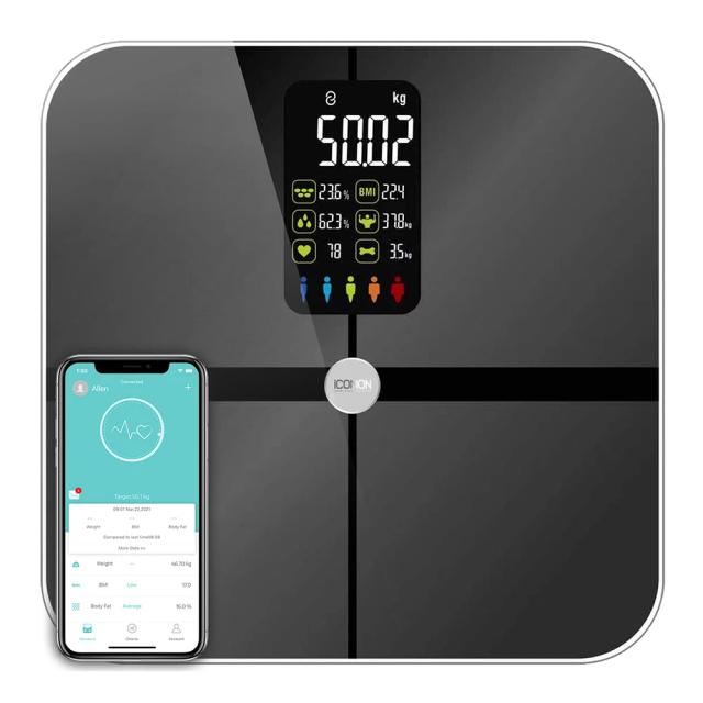 Balança Digital Bluetooth Analisador de Gordura Corporal e IMC Alta Precisão 400lb